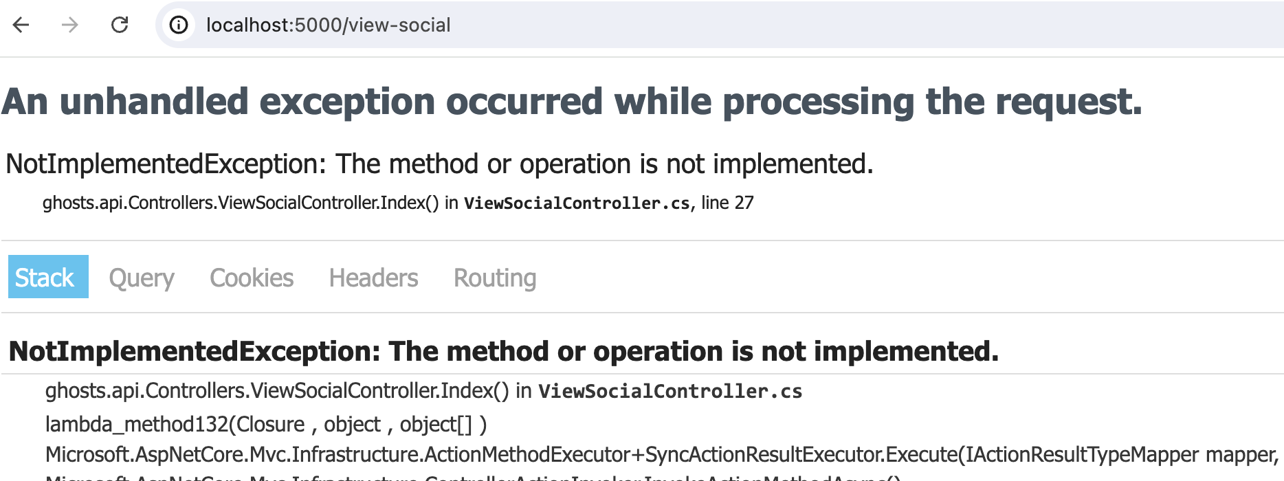 API Social Graph Page Error