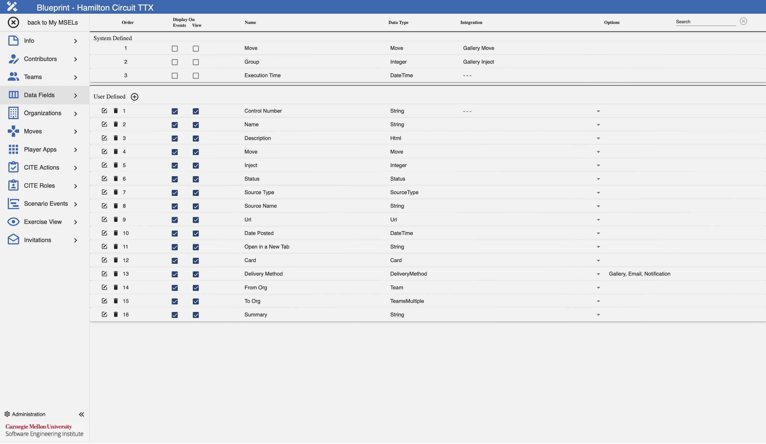 Blueprint Data Fields Tab OE