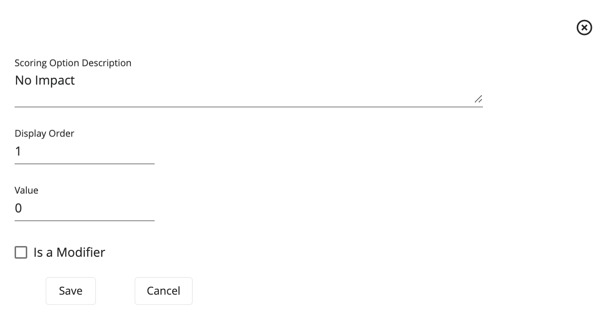 Scoring Options OE