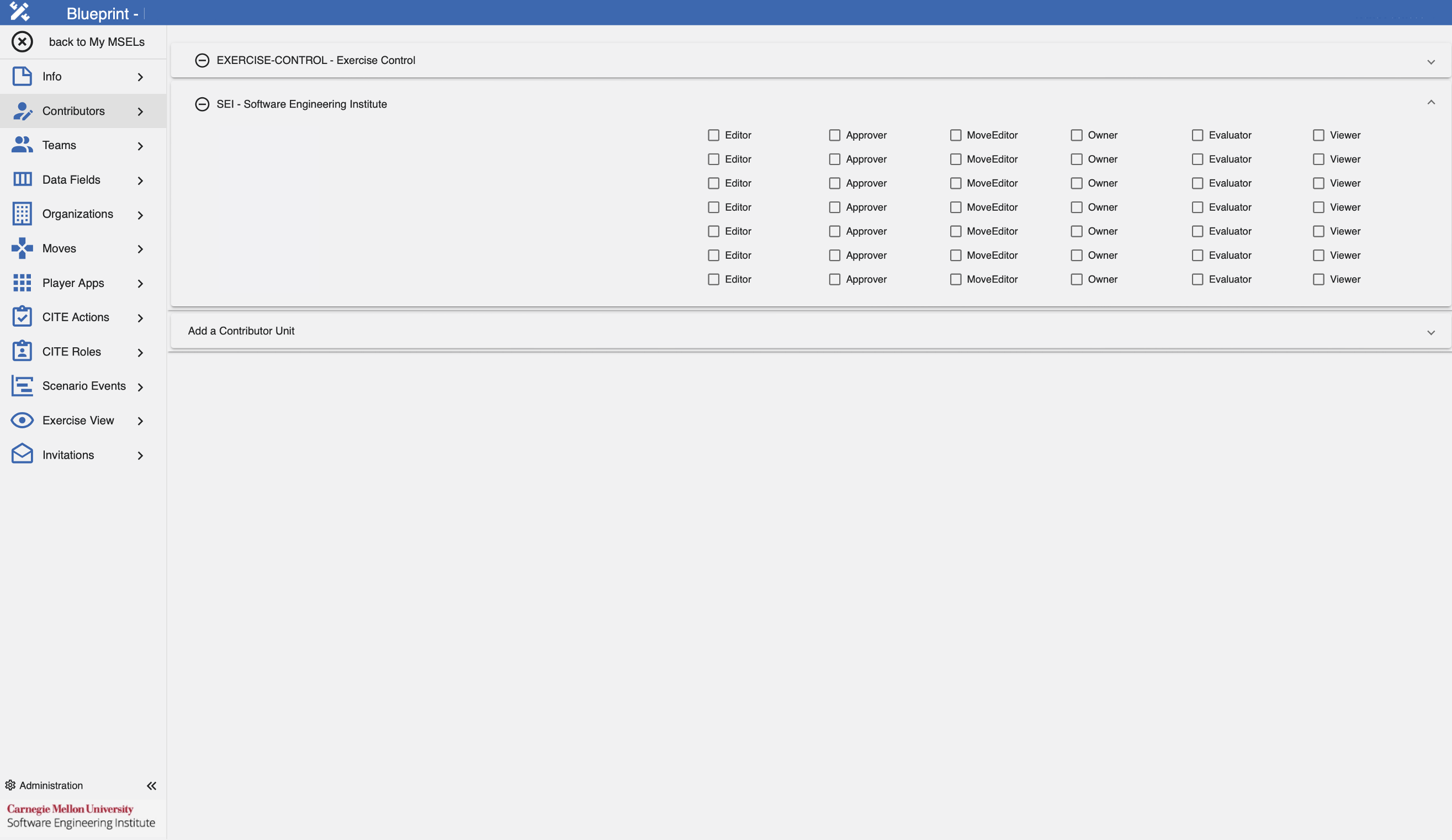 Blueprint Contributors Tab OE