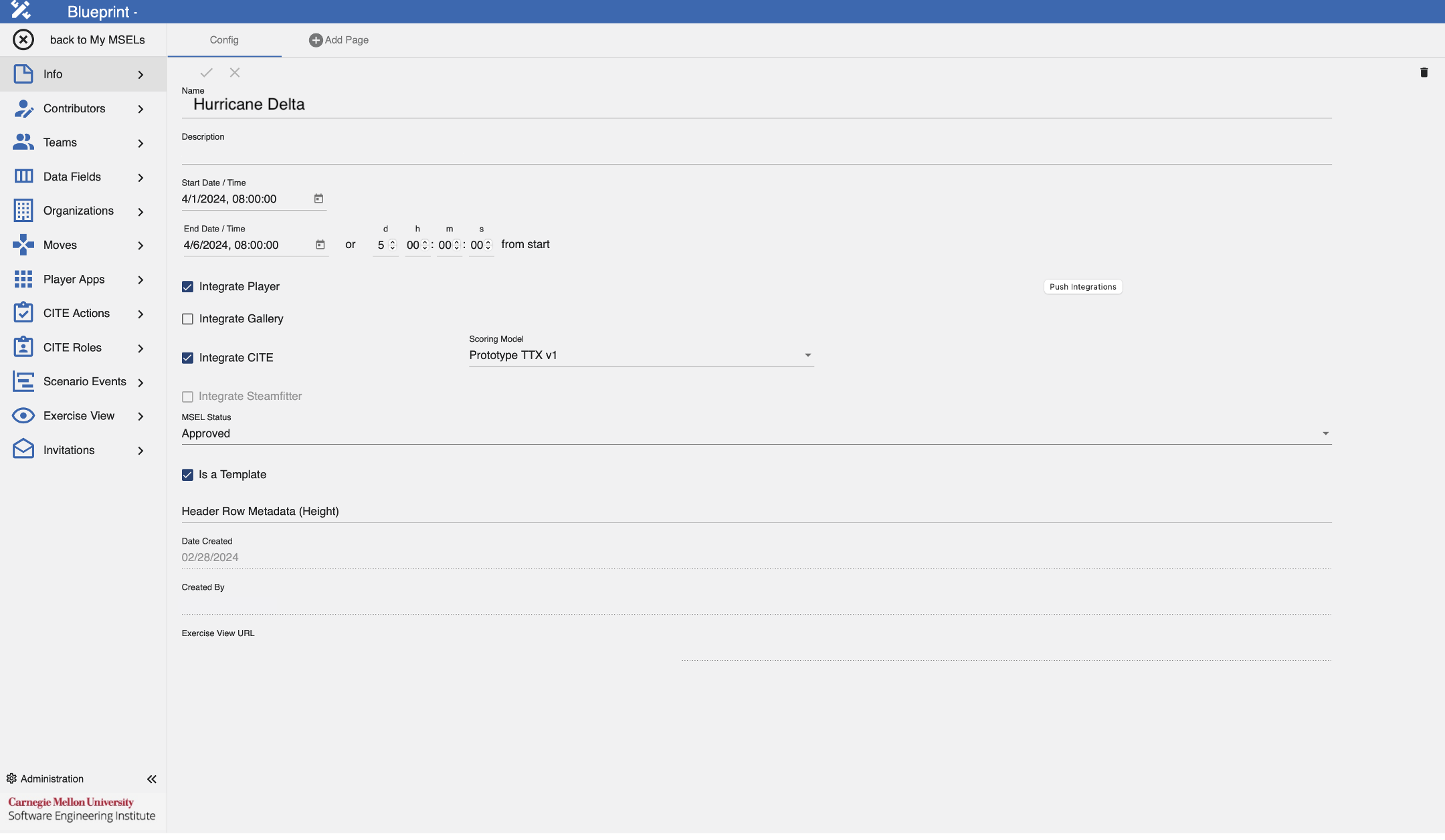 Blueprint Info Tab OE
