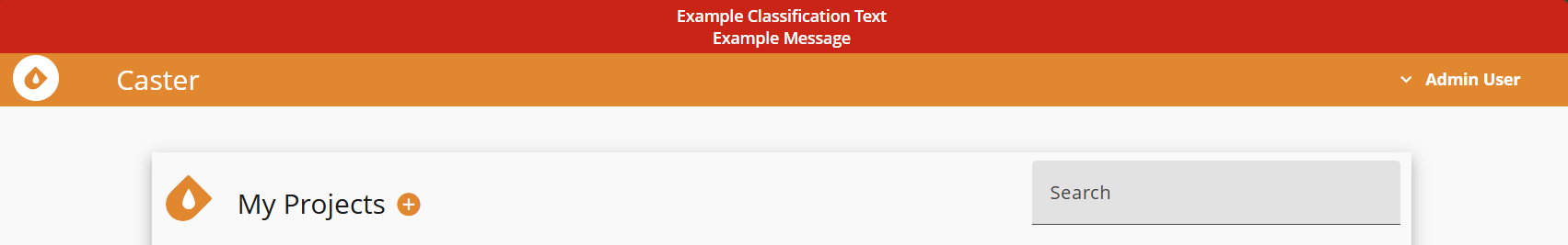 Example classification banner with an example message