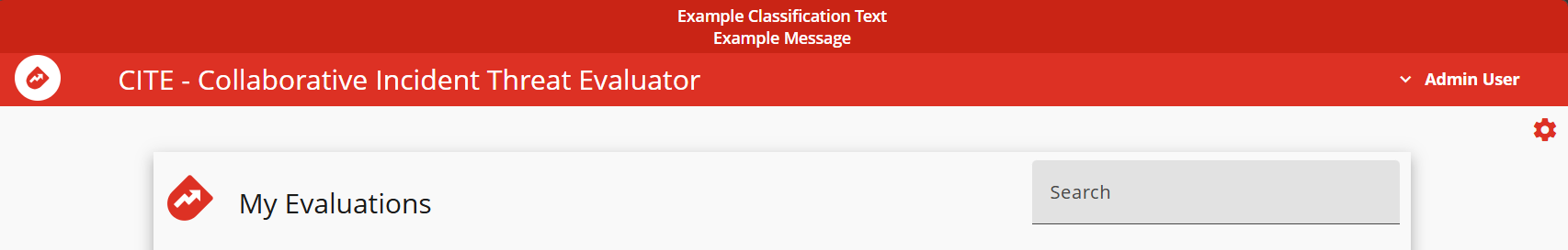 Example classification banner with an example message