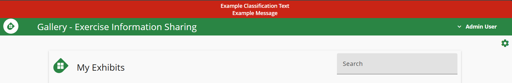 Example classification banner with an example message