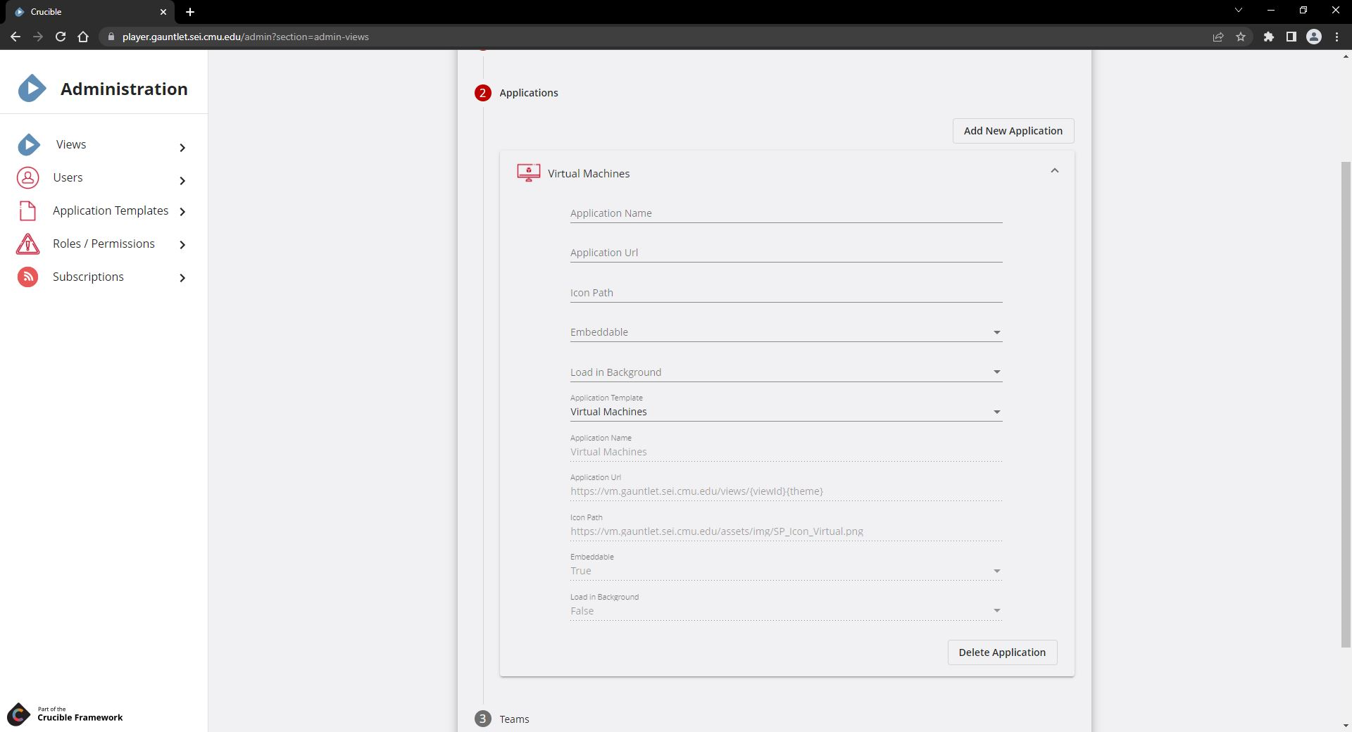 new view app template