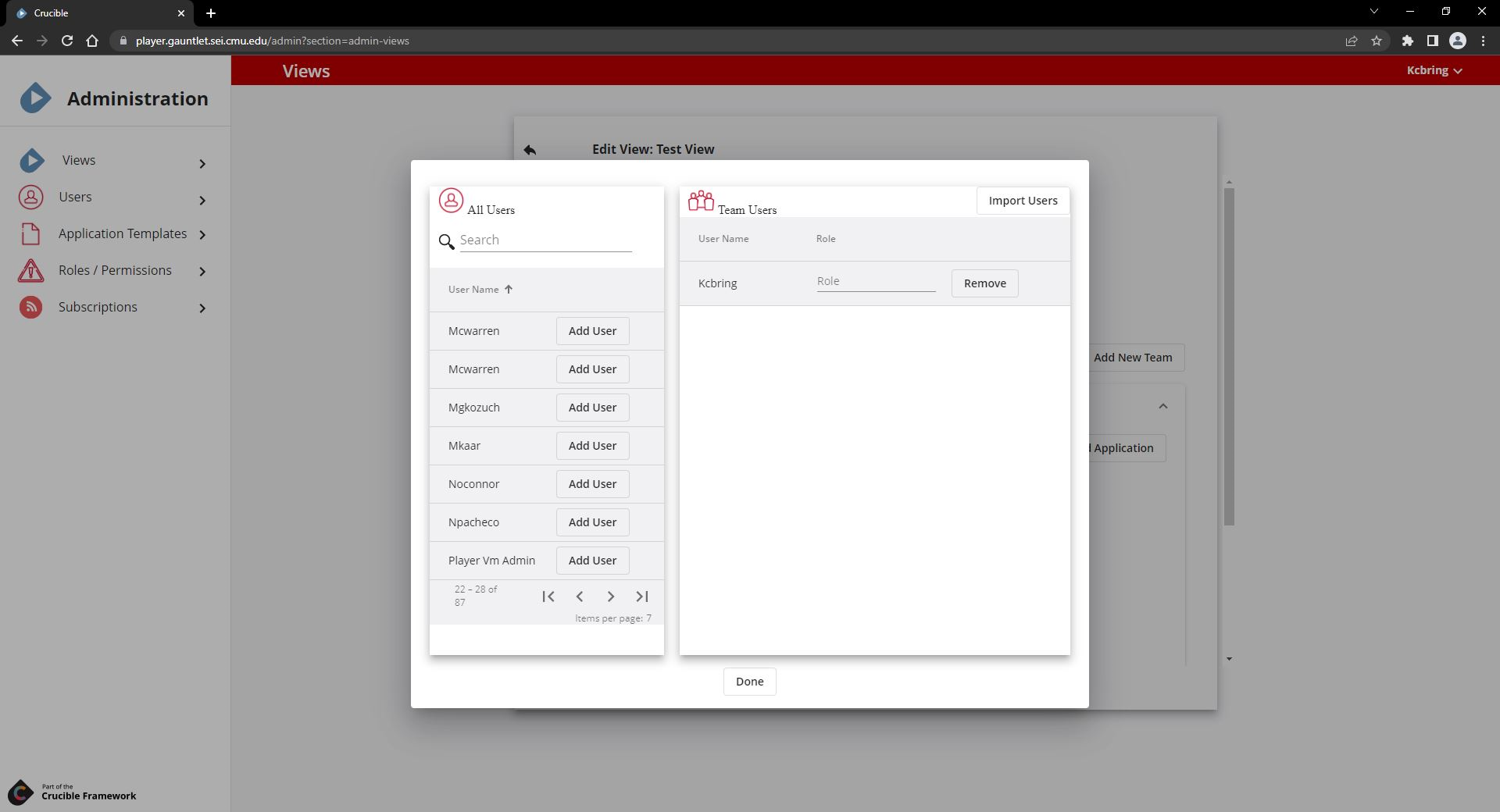 new view new team add user