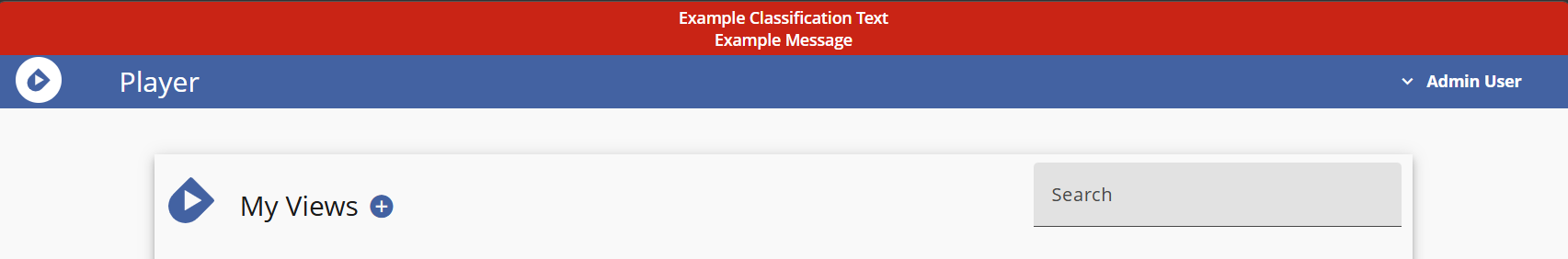 Example classification banner with an example message