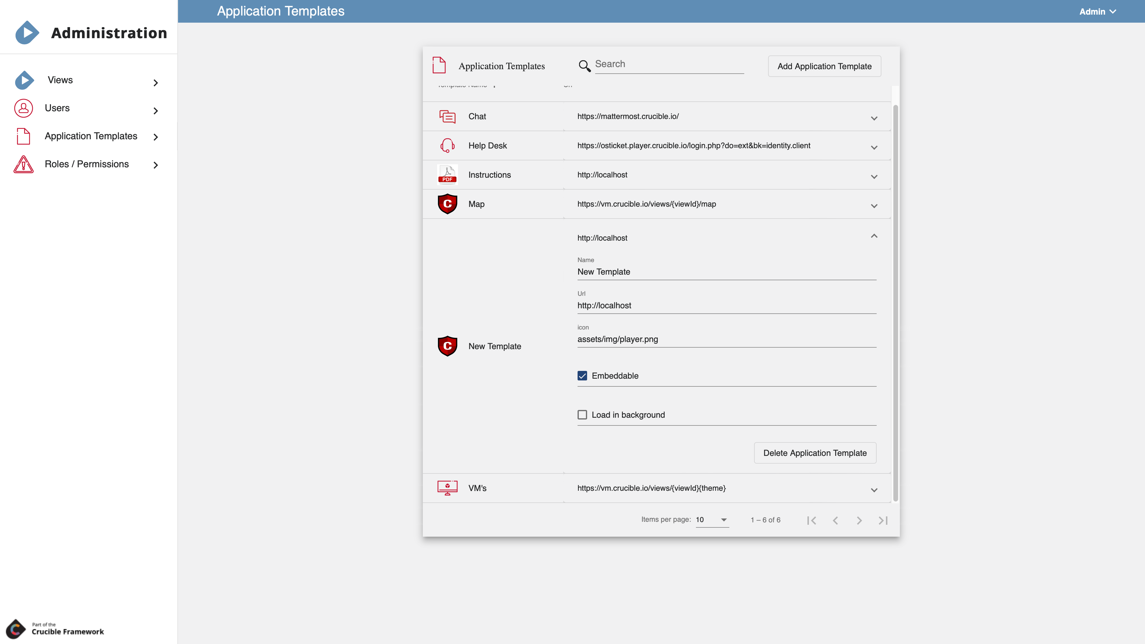 player new application template