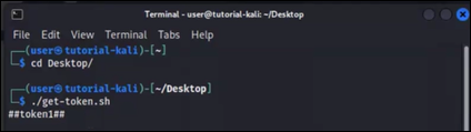 The script get-token.sh in a terminal window