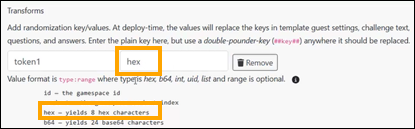 Transform configuration with hex value added